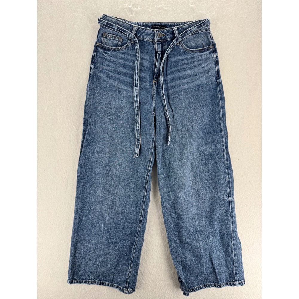 Sincerely Jules - Wide Leg Tie Waist Jeans - Medium Wash - 9/29 - Womens